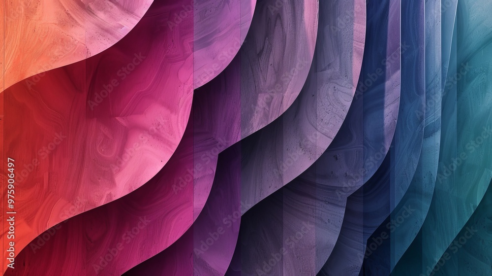 Aufkleber abstract waves of vibrant colors creating a harmonious blend in a striking design featuring warm to 