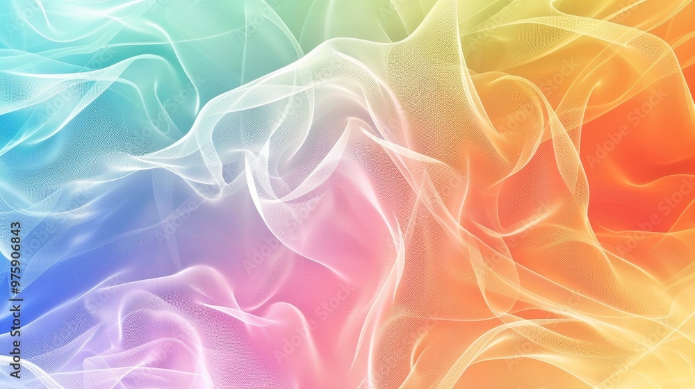 Poster colorful swirling patterns of smoke blend together in a vibrant display of hues, creating a visually
