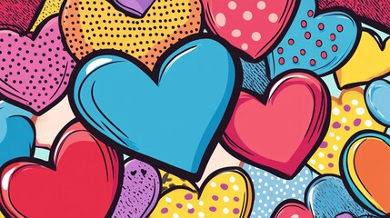 Colorful Pop Heart Background