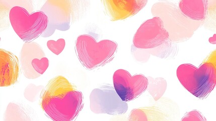 Modern Abstract Pink Heart Seamless Pattern