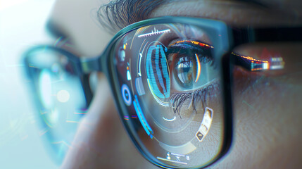 Smart glasses showcase real-time health monitoring data, highlighting innovative technology features during a live demonstration at a recent technology conference