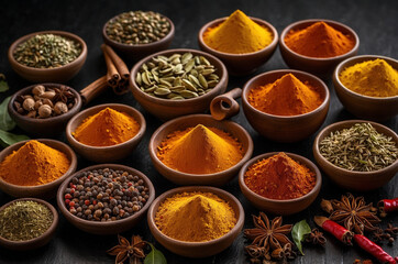 Fototapeta premium Variety of spices on the table 