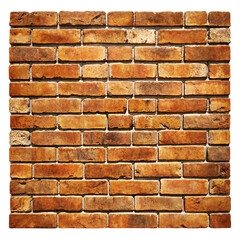 Obraz premium Old brown brick wall isolated on transparent background
