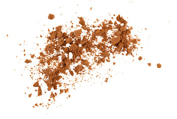 The pile of cake crumbs, cookies flying, grunge graphic overlay element isolated on a transparent background