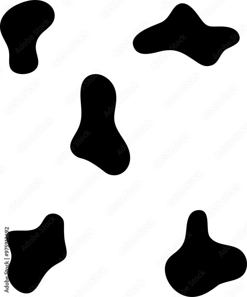 Poster random blotch, inkblot. organic blob, blot. random blob organic geometric round pattern isolated on 