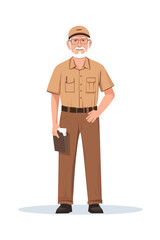 An old man wearing an uniform