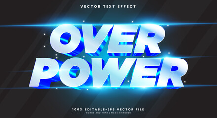 Over Power editable text effect Template with Lighting Style Theme