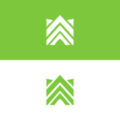 up arrow green company logo vector illustration template design