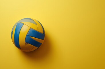 volleyball sword on a yellow plain background with space for text. 
