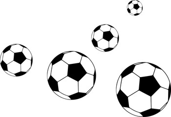 Obraz premium ball hand drawn simple illustration, black ball pattern on white isolated. Foot ball icon sketch or drawing in doodles style. Sport art icon illustration. tournament