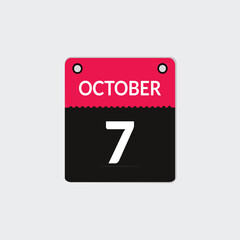 October 7 day calendar