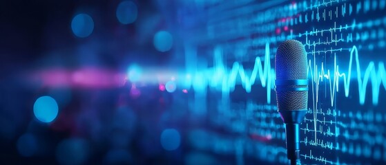 Digital instrument measuring vocal vibrations for therapy session, patient speaking into a mic, Therapy, Voice Instruments