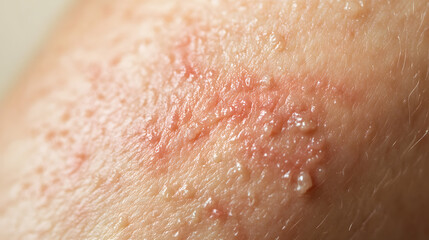 Fototapeta premium Zoomed-in image of dry and inflamed skin patches