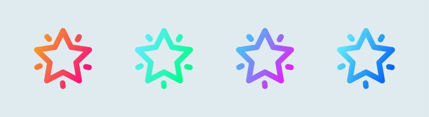 Favourite line icon in gradient colors. Star signs vector illustration.