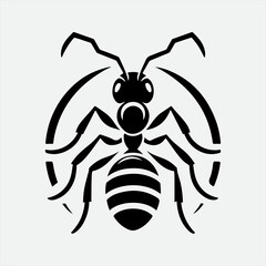 Ant art logo vector design white illustrator