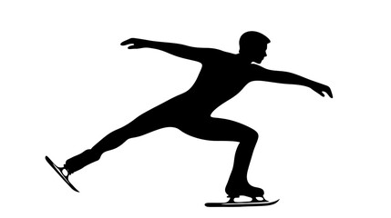 Winter Olympics Pyeongchang County Athlete Sport Figure skating, vector black color silhouette on white background