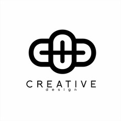 Unique CCD letter logo design with plus sign in negative space.