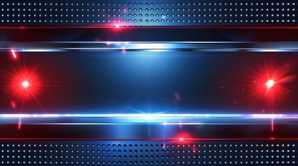Blue and Red Abstract Background with Lens Flare and Metallic Texture.