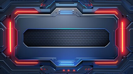 Futuristic Abstract Metal Background with Neon Lights.