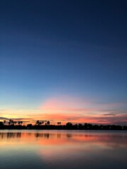sunset over the lake
