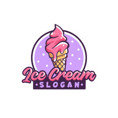 Ice cream shop vector logo design