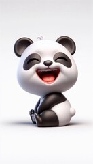 Naklejka premium 3D lachendes Pandabär Baby