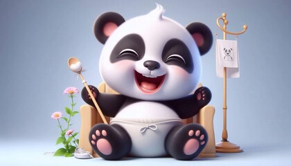 3D lachendes Pandabär Baby