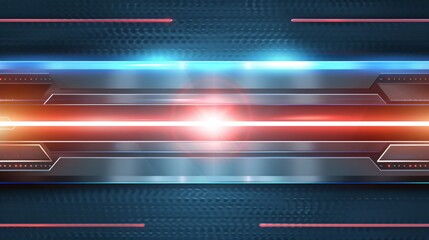 Futuristic Technology Background with Glowing Lines.