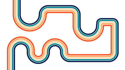 Abstract retro rainbow background. Contemporary style. Colorful rainbow. Grunge texture. Panoramic wallpaper. Decorative art. banner, cover, poster, card, flyer, web. Vector illustration