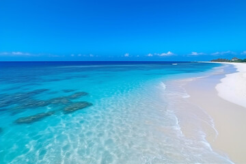 Obraz premium Top view of crystal clear turquoise water. Aerial view of the rippled texture of sea surface background