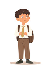 A child wearing a school uniform