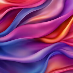 Obraz premium Vibrant fabric waves in shades of pink, purple, and orange create a dynamic, flowing visual. Perfect for backgrounds or artistic designs.