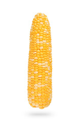 Sweet corn cob isolated on white background with clipping path. Fresh corncob. Design element.