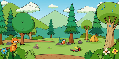 Beautiful bright green forest. Nature. Landscape. Nature lover. Nature, recreation.