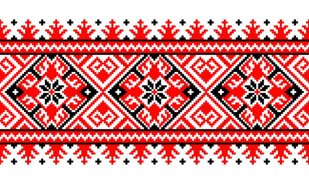 Ethnic oriental, traditional European pattern. Design pattern. Textile fabric. Ukrainian, Belarusian, African, Indonesian. Illustration. Seamless Aztec style abstract vector illustration for clothing 