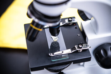 Detailed Microscope Image with Glass Slide and Specimen for Scientific Research and Education