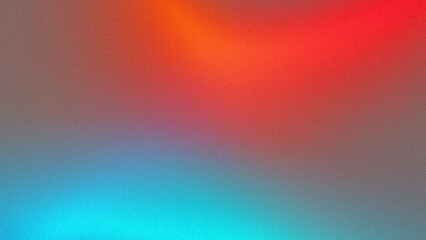 Naklejka premium Abstract red orange blue grainy summer poster design background. Colorful grainy gradient soft glowing backdrop design, web header, banner.