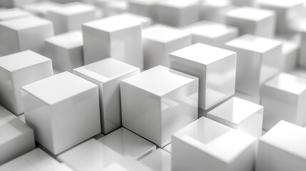 Abstract white cube pattern background.