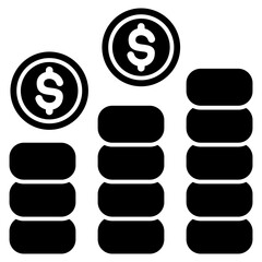 Revenue icon with glyph style
