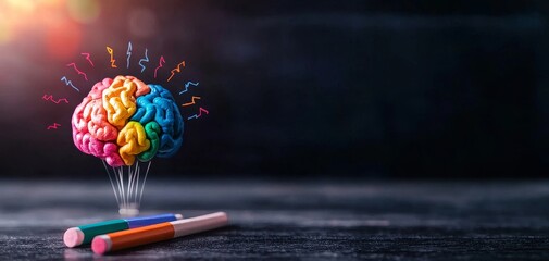 Emotional intelligence EQ diagram on chalkboard, empathy, communication flow, classroom education