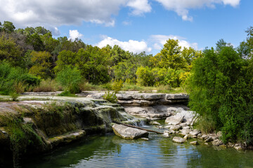 Forest, Sky, Creek, Waterfall