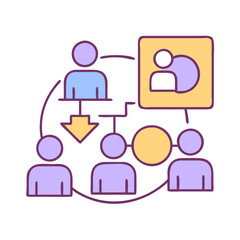 Inclusive Workspace Icon in Blue, Lavender, and Peach Tones