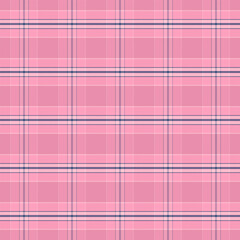 Plaid with twill weave repeat pattern in pink and blue.Gingham seamless pattern with stripes.Checkered tartan Geometric graphic vector illustration background.