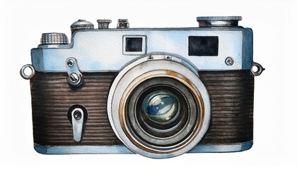 watercolor clipart camera vintage retro film clip art design