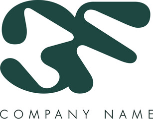 Creative Abstract Initial Letter CF Logo Design