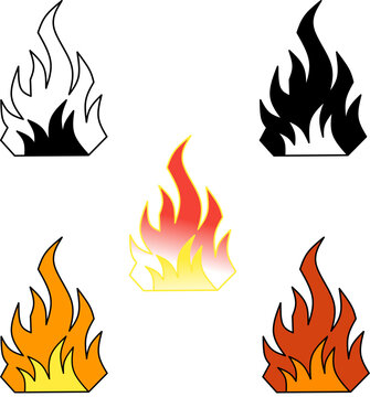 fire flames set icon stock,fire icon images,flmaes set design vector with white background 