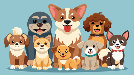Fototapeta premium set of dogs and puppies