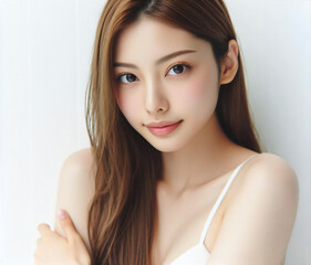 白い水着の美女