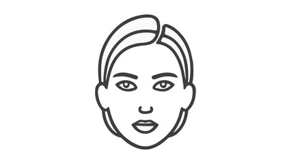 woman face cute silhouette simple vector illustration