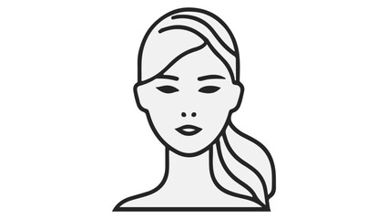 portrait of a woman person, outline illustration of a woman